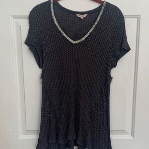 Juicy Couture Black Tee with Glittering Silver Trim